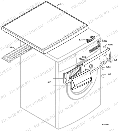 Взрыв-схема стиральной машины Zanussi ZWF5125 - Схема узла Command panel 037