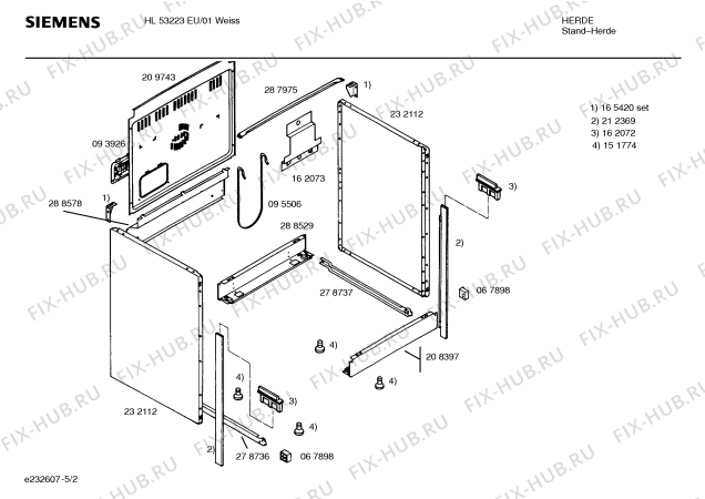 Схема №2 HL53223EU с изображением Инструкция по эксплуатации для духового шкафа Siemens 00520830