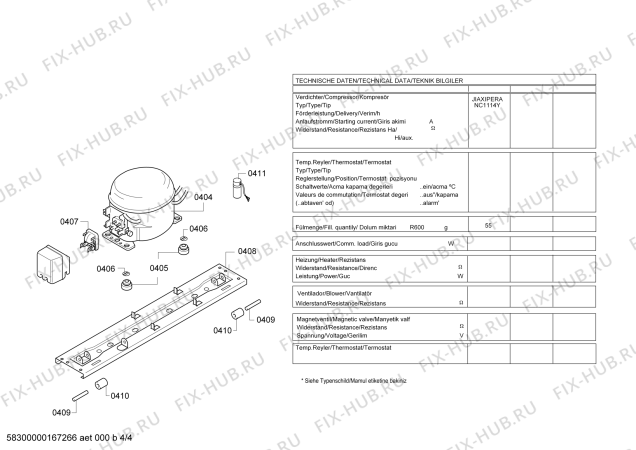 Взрыв-схема холодильника Bosch KDN53NW20N - Схема узла 04