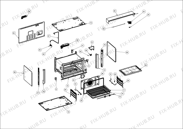 Взрыв-схема комплектующей Electrolux EOG9102CAX - Схема узла Housing 001