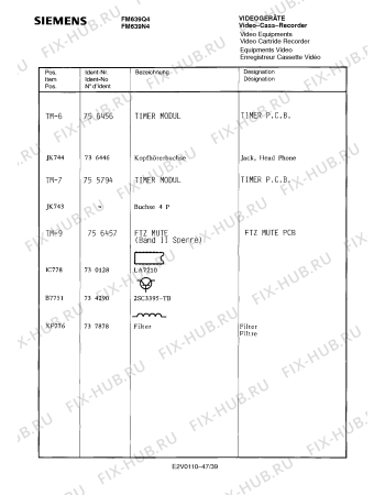 Схема №13 FM639Q4 с изображением Инструкция по эксплуатации для видеотехники Siemens 00530629
