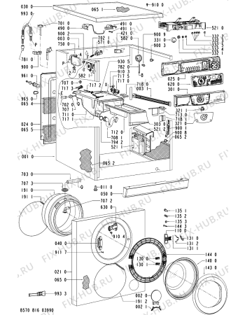 Схема №1 AWM 8161 с изображением Обшивка для стиральной машины Whirlpool 481245214768