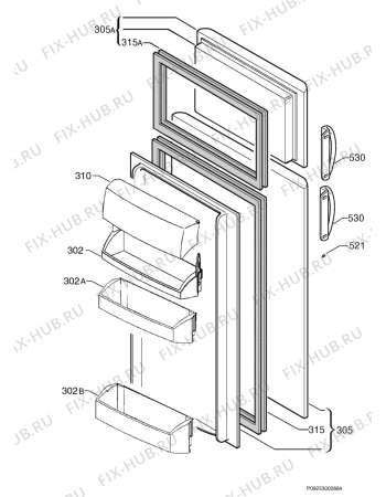 Схема №1 ER7120D с изображением Дверца для холодильника Aeg 2256220068