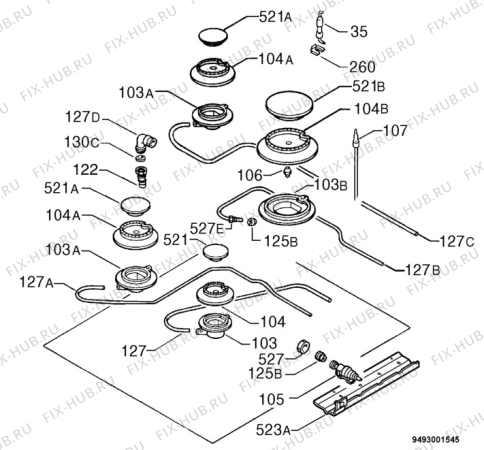 Взрыв-схема плиты (духовки) Zanussi PN64 - Схема узла Functional parts 267