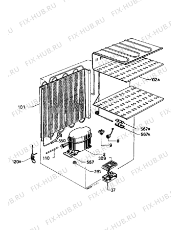 Взрыв-схема холодильника Zanussi Z16/12C - Схема узла Freezer cooling system