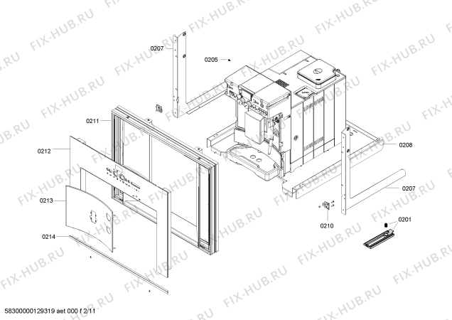 Схема №1 CM210110 Gaggenau с изображением Модуль управления для электрокофеварки Bosch 00651255