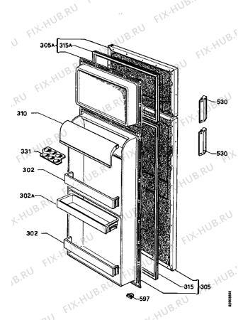 Взрыв-схема холодильника Unknown COMBI2450 - Схема узла Doors
