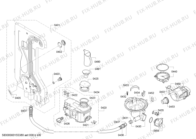 Схема №3 SMV40E40EU с изображением Передняя панель для посудомойки Bosch 00705362