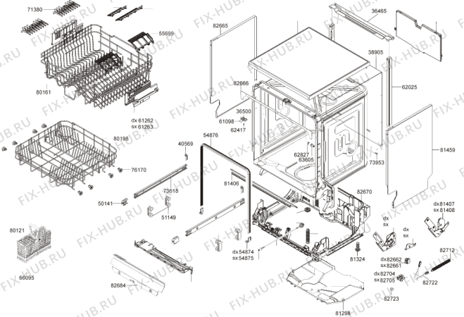 Взрыв-схема посудомоечной машины Gorenje GI61124X (271885, PMS60I) - Схема узла 04