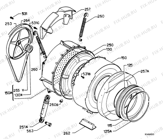 Взрыв-схема стиральной машины Electrolux EW932S - Схема узла Drum