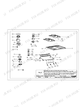 Взрыв-схема плиты (духовки) Beko CSM 62323 DX (7785882102) - BARBAROS BURNER GR.