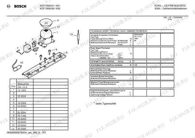 Схема №1 KDF7000 с изображением Модуль управления для холодильника Bosch 00261857