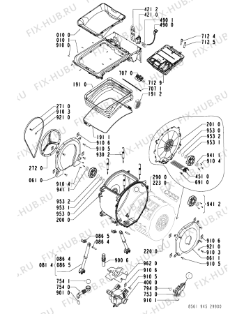 Схема №2 AWA 6095/1 с изображением Обшивка для стиралки Whirlpool 481245212168