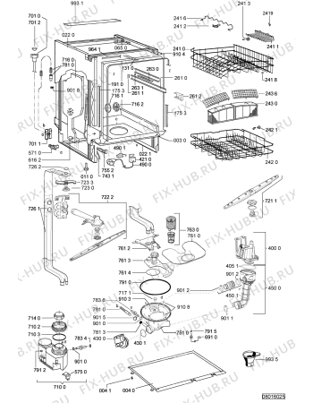 Взрыв-схема посудомоечной машины Ignis ADL 224 - Схема узла