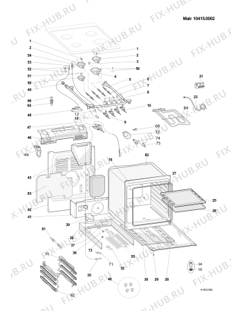 Взрыв-схема плиты (духовки) Indesit KN1G2SWI (F073521) - Схема узла