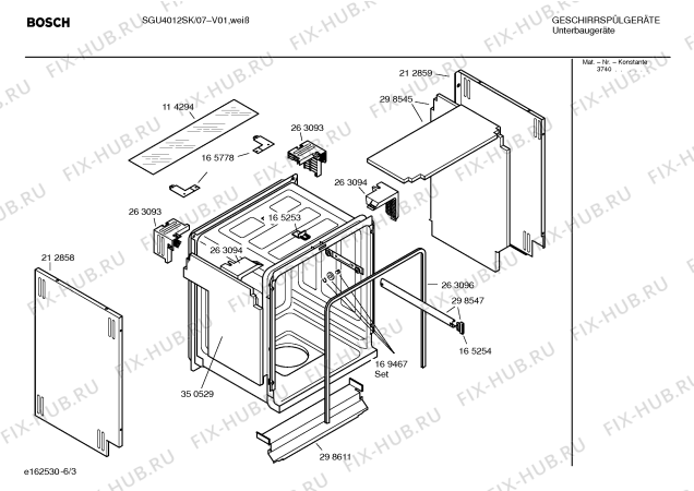 Взрыв-схема посудомоечной машины Bosch SGU4012SK - Схема узла 03