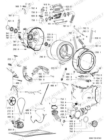 Схема №2 729 WT/CR с изображением Всякое для стиральной машины Whirlpool 480111101175