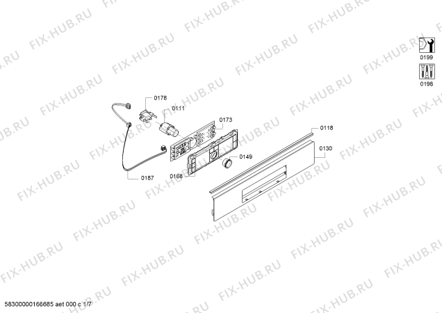 Схема №1 HGV85D220F с изображением Ручка двери для электропечи Bosch 00679536