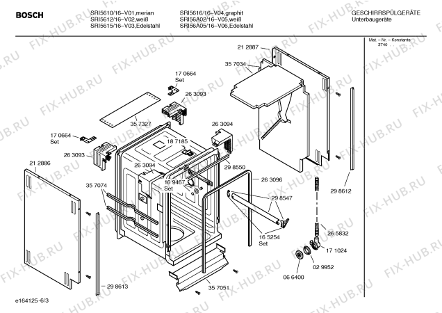 Схема №2 SRI5615 с изображением Вкладыш в панель для посудомойки Bosch 00365817