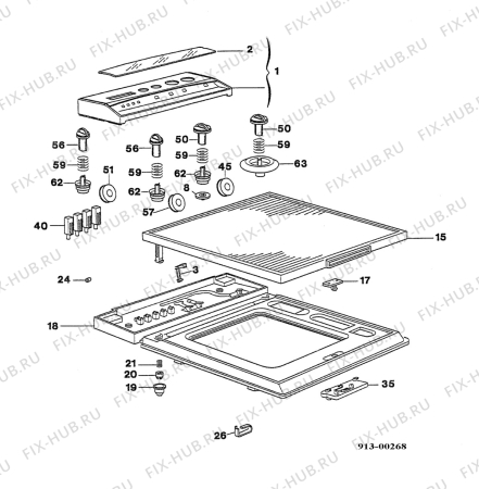 Взрыв-схема стиральной машины Zanker EW1115Y - Схема узла Control panel and lid