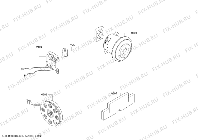 Взрыв-схема пылесоса Bosch BSB2884 BOSCH sphera bagless 1800 W - Схема узла 03