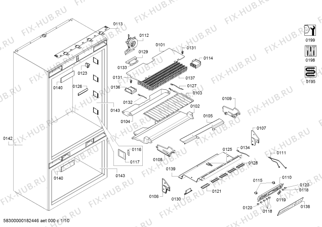 Схема №1 T36BB820SS Thermador с изображением Поднос для холодильной камеры Bosch 00772551