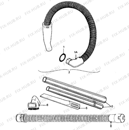 Взрыв-схема пылесоса Electrolux Z1390 - Схема узла Hose