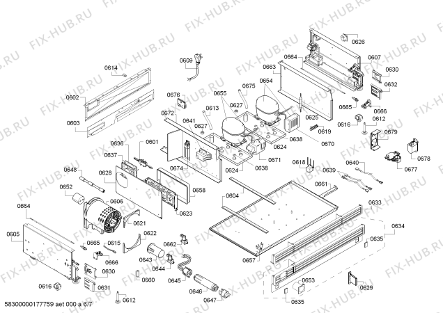 Схема №1 RB472301 Gaggenau с изображением Компрессор для холодильника Bosch 00145974