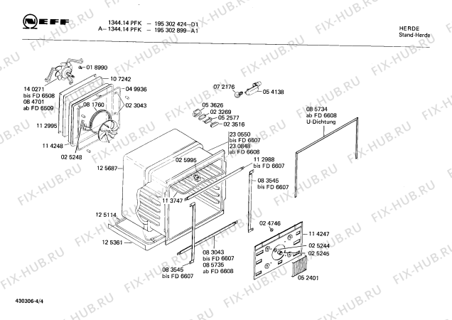Взрыв-схема плиты (духовки) Neff 195302899 A-1344.14PFK - Схема узла 04