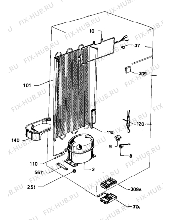 Взрыв-схема холодильника Zanussi ZI923/2T - Схема узла Freezer cooling system