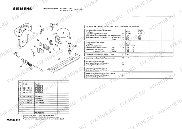 Взрыв-схема холодильника Siemens GS1228 - Схема узла 02