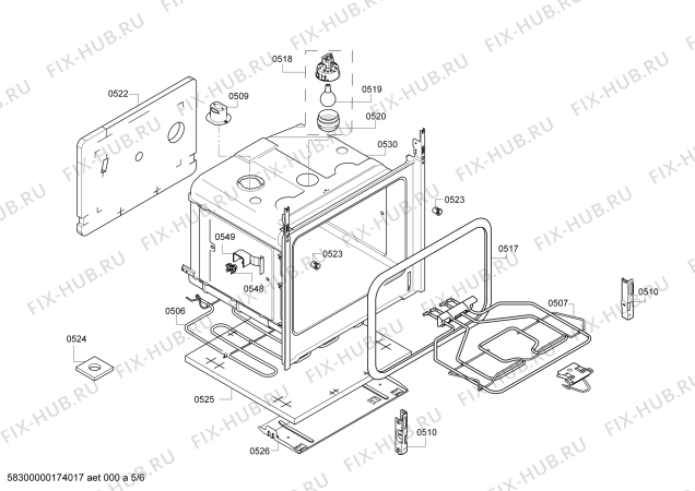 Взрыв-схема плиты (духовки) Bosch HCE764224U Bosch - Схема узла 05