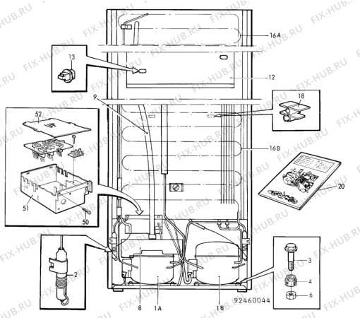 Взрыв-схема холодильника Electrolux TR1438A - Схема узла C10 Cold, users manual