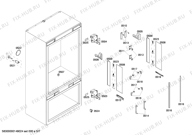 Схема №2 RB491700 с изображением Монтажный набор для холодильной камеры Bosch 00701229