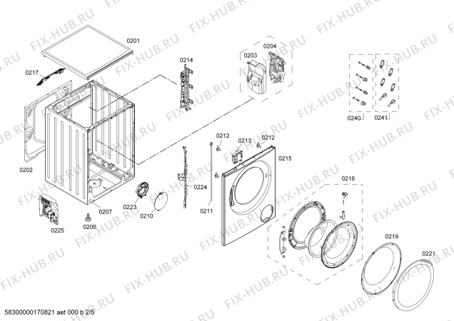 Схема №1 WAS24461SG Bosch Logixx VarioPerfect с изображением Модуль управления, запрограммированный для стиралки Bosch 00791810