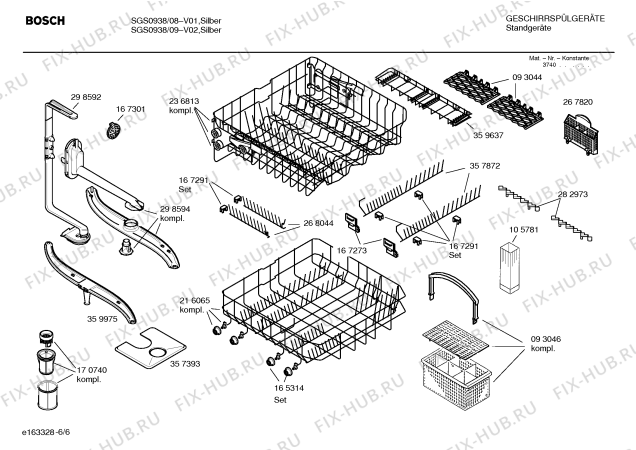 Взрыв-схема посудомоечной машины Bosch SGS0938 Logixx - Схема узла 06