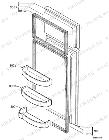 Взрыв-схема холодильника Privileg 455036_40107 - Схема узла Door 003