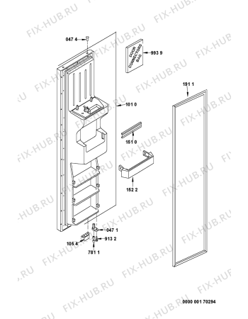 Схема №3 4644103300 с изображением Дверка для холодильной камеры Whirlpool 481241619364
