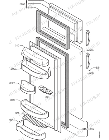 Взрыв-схема холодильника Rosenlew RJPK250 - Схема узла Door 003