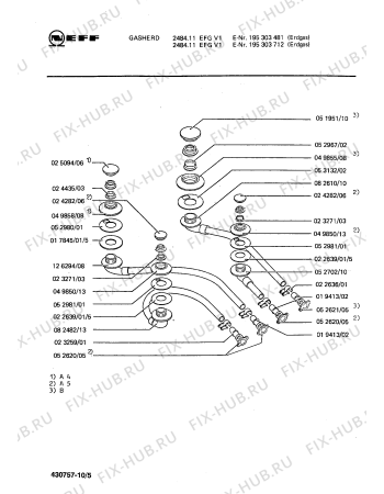 Взрыв-схема плиты (духовки) Neff 195303481 2484.11EFGV1 - Схема узла 06
