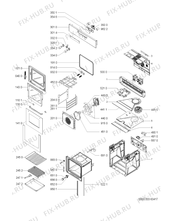 Схема №1 AKZ454/IX/01 с изображением Обшивка для плиты (духовки) Whirlpool 481245248854