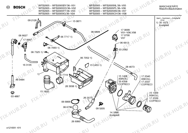 Схема №1 WFB1614PL BOSCH WFB 1614 с изображением Инструкция по эксплуатации для стиральной машины Bosch 00523672