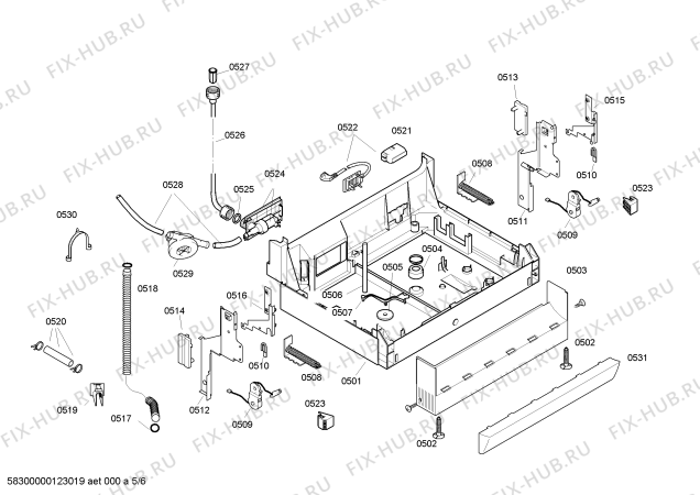 Взрыв-схема посудомоечной машины Bosch SGS44E82EU - Схема узла 05