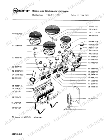 Взрыв-схема плиты (духовки) Neff 1111443201 1144/211HCDK - Схема узла 06