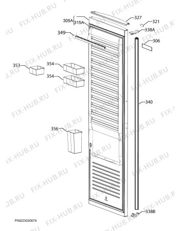 Взрыв-схема холодильника Aeg AGB72924NX - Схема узла Door