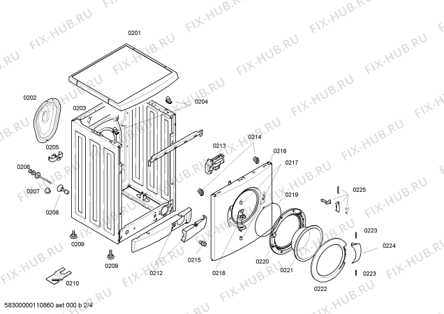 Схема №2 3TS637C TS637 с изображением Панель управления для стиралки Bosch 00442467