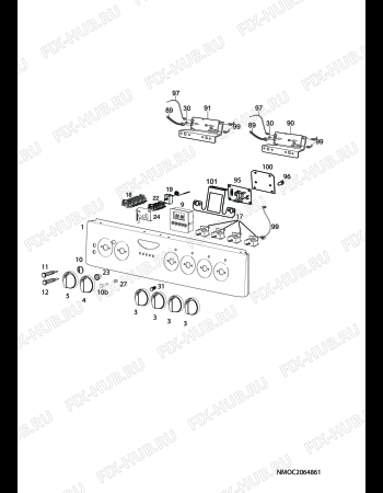 Взрыв-схема плиты (духовки) Husqvarna Electrolux QSG6061X - Схема узла H10 Control Panel