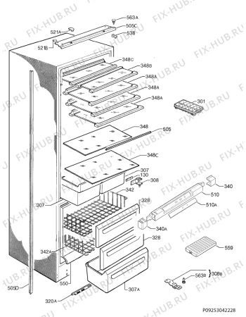 Взрыв-схема холодильника Rex Electrolux FI2210NVA+ - Схема узла Housing 001