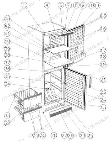 Схема №1 S3002KFP с изображением Декоративная панель для холодильника Aeg 54000345233139