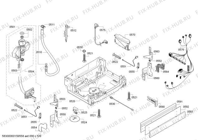 Взрыв-схема посудомоечной машины Siemens SN48M554DE Extraklasse - Схема узла 05